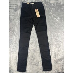 Levis 721 High Rise Skinny Jeans Womens 29x34 Black Denim Pants NEW